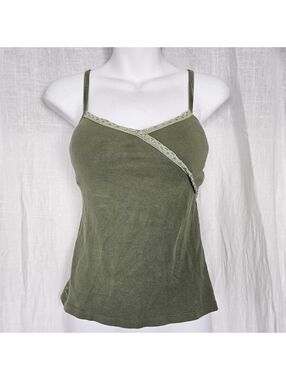 Vintage Fashion Bug Green Fairy Cami, Lace, Sequin Small
